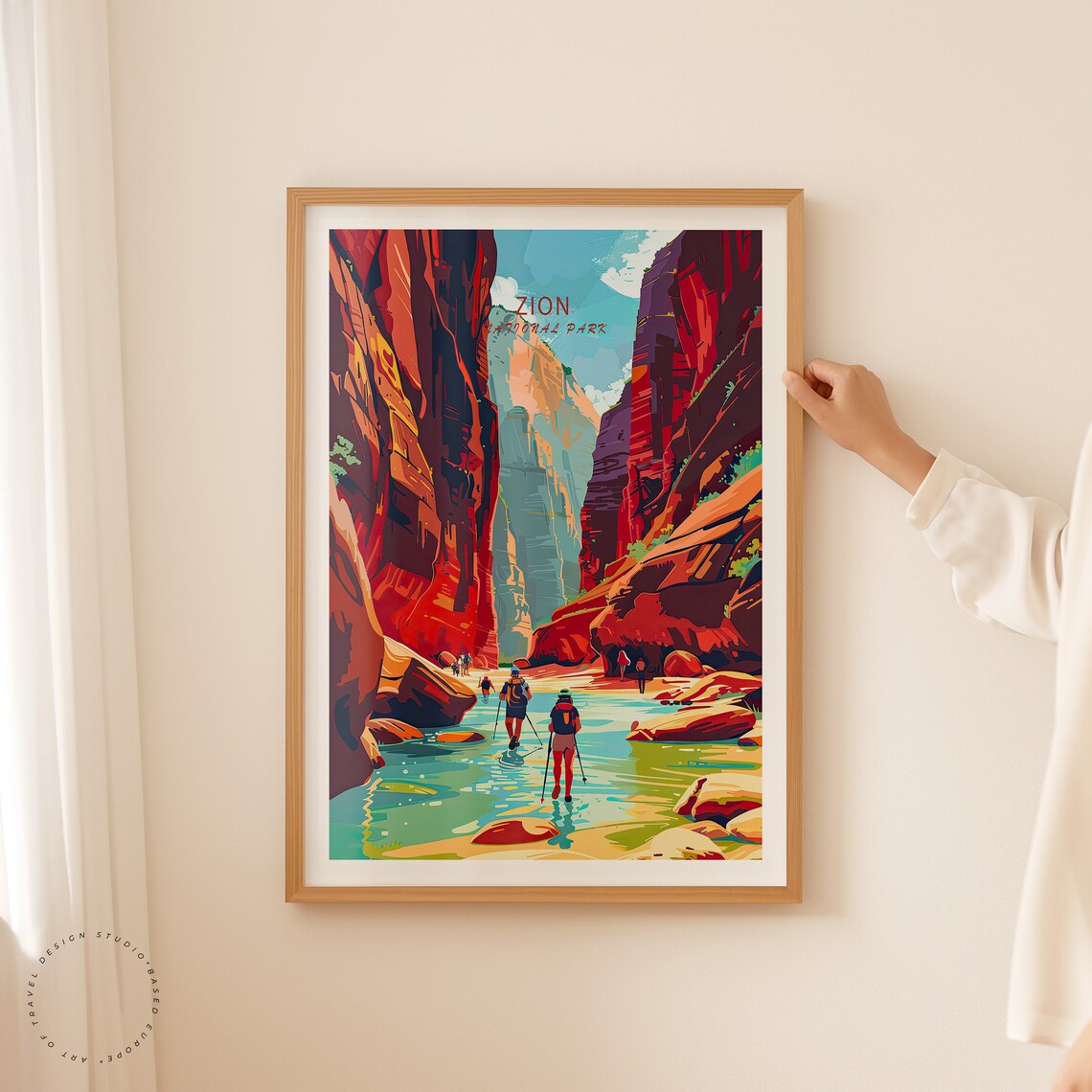 Zion Utah Travel Poster, National Park Wall Art - Image 2