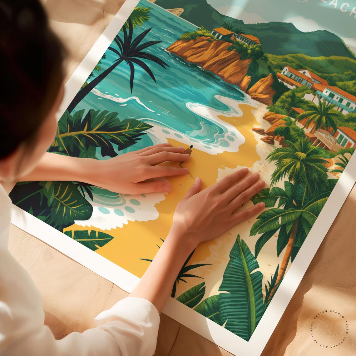 Zipolite Beach Mexico Tropical Shoreline Golden Sand Travel Poster - Image 3