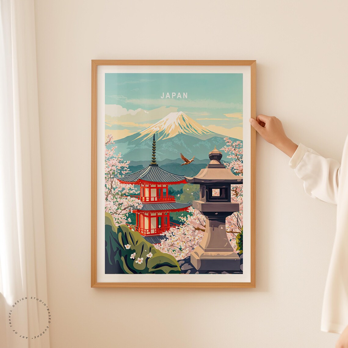 Japan Travel Poster Japan Wall Art Kyoto Japan Print Wedding Gifts Birthday Present Personalised Travel Poster - Image 2