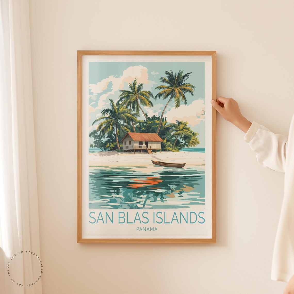 San Blas Islands Panama Tropical Beach Hut Palm Cove Travel Poster - Image 5