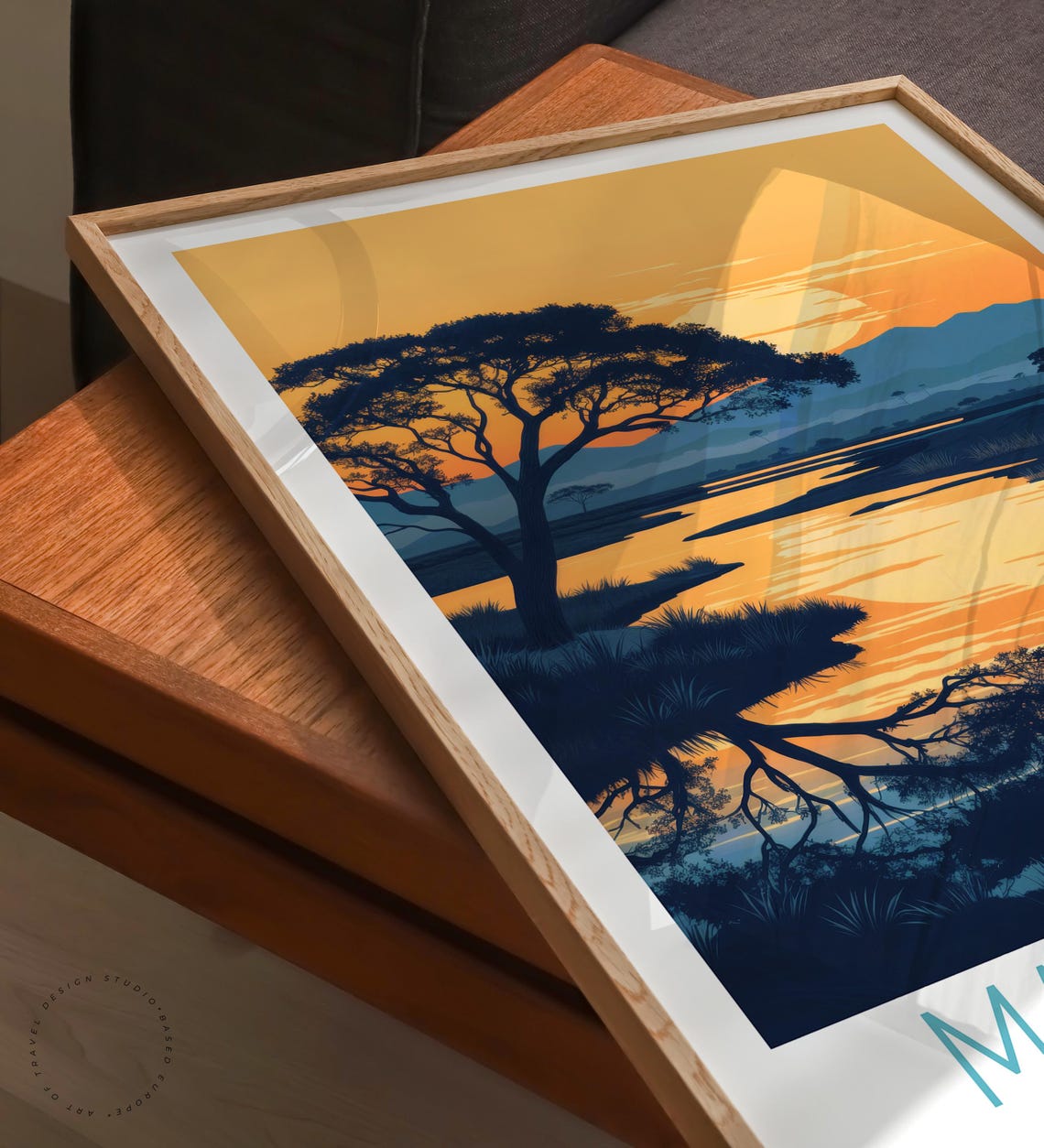 Mana Pools National Park Sunset River Acacia Safari Vintage Poster - Image 6