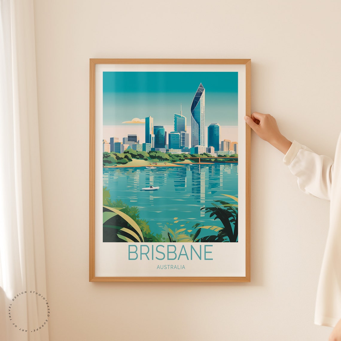 Brisbane Australia Skyline River Modern Cityscape Travel Poster - Image 2