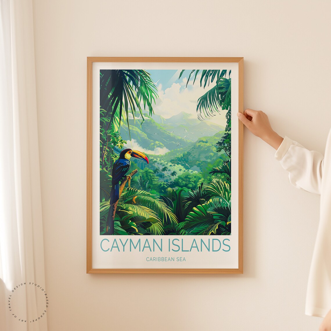 Cayman Islands Caribbean Toucan In Rainforest Valley Travel Poster - Image 2