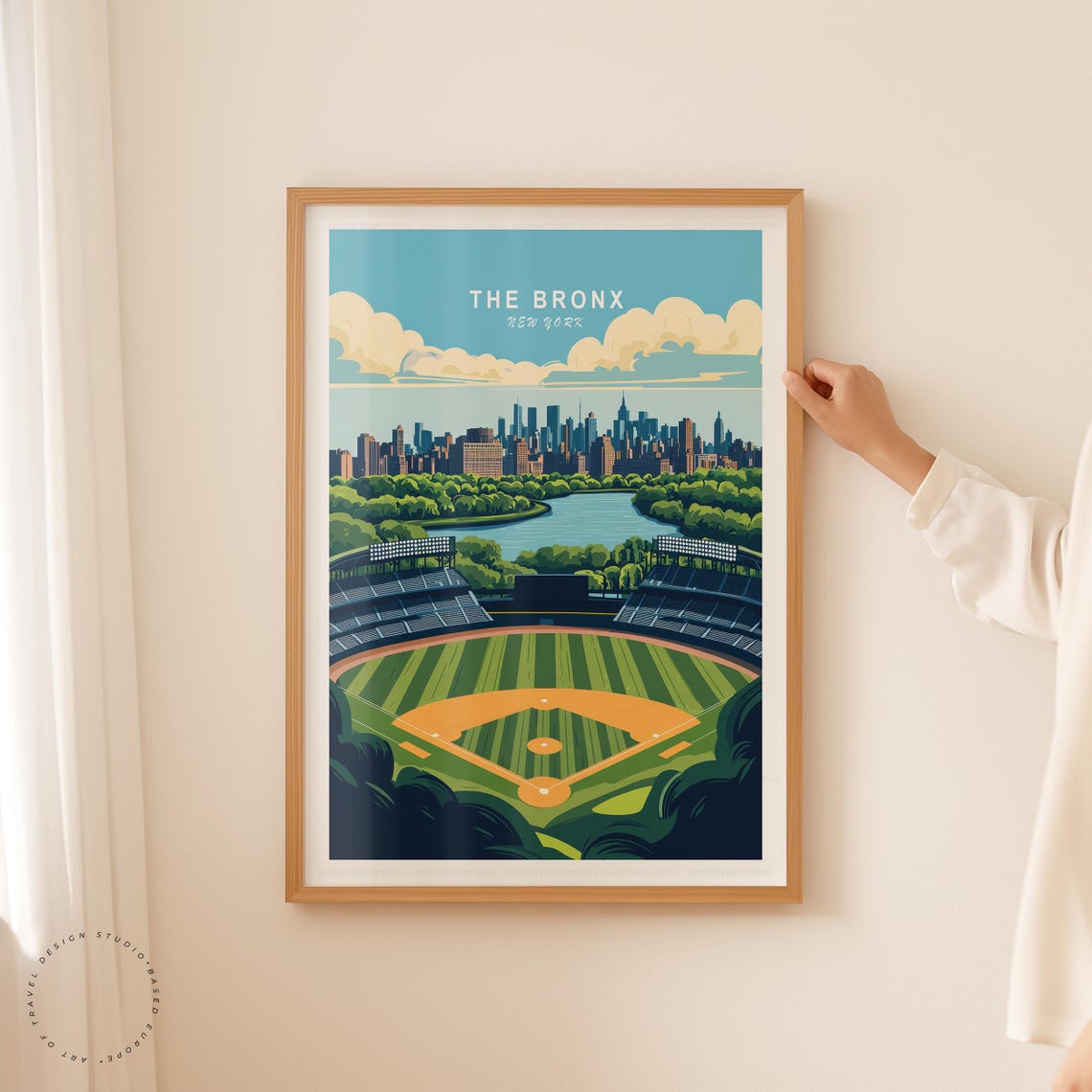 The Bronx New York Baseball Stadium Park River Daytime Skyline Poster - Image 5