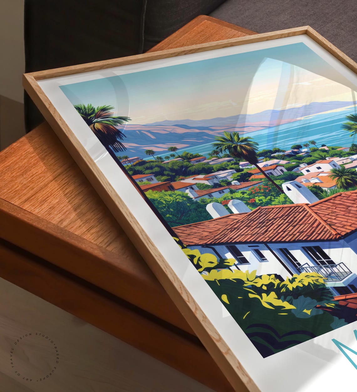 Montecito California Coastal Town Palm Trees Sunset Travel Poster - Image 6