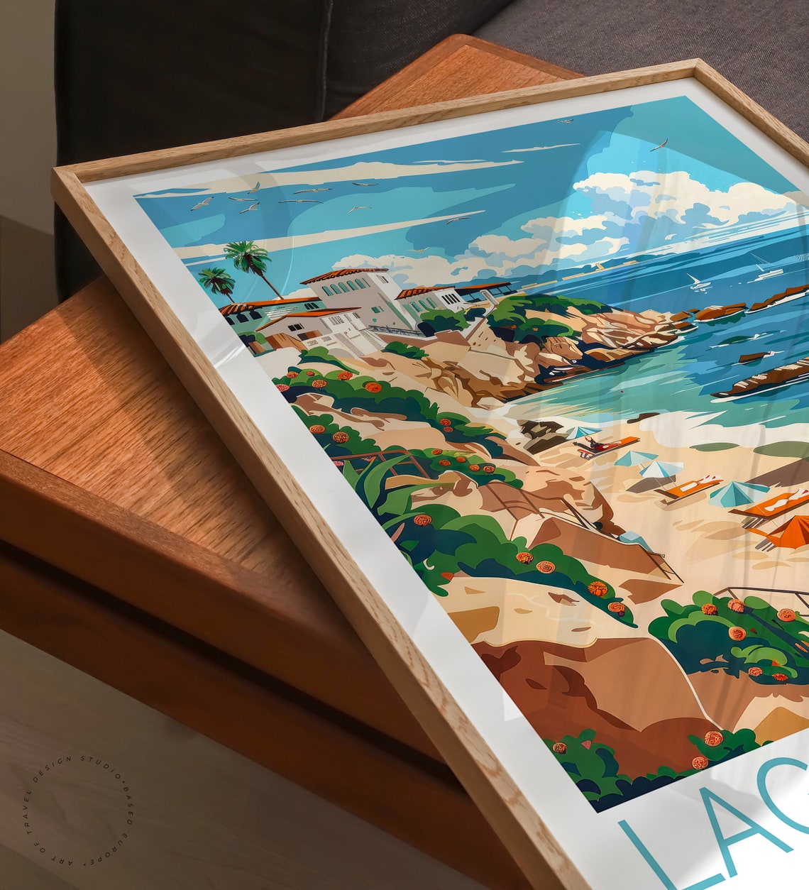 Laguna Beach California Cliff Villas Beach Cove Coast Wall Art - Image 3