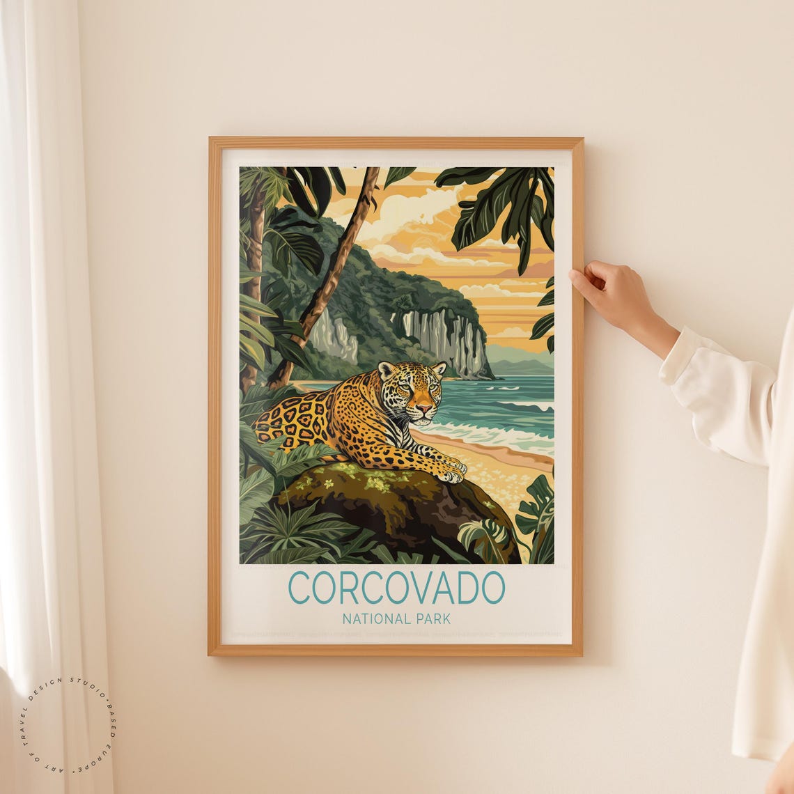 Corcovado National Park Costa Rica Jaguar Beach Jungle Travel Poster - Image 5