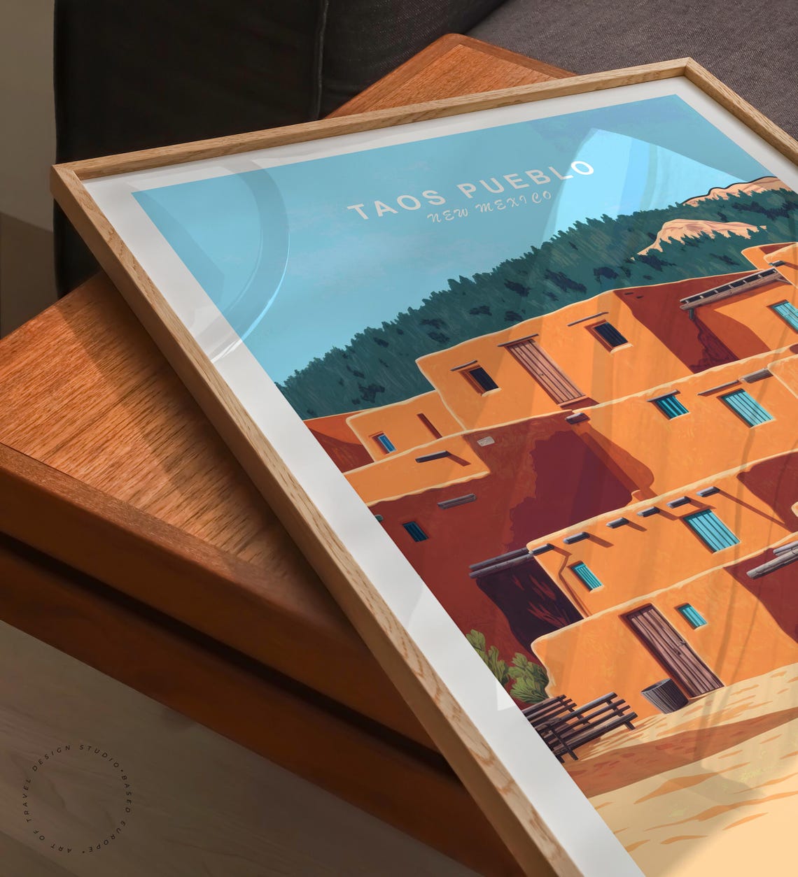 Taos Pueblo New Mexico Historic Adobe Homes Desert Art Travel Poster - Image 6