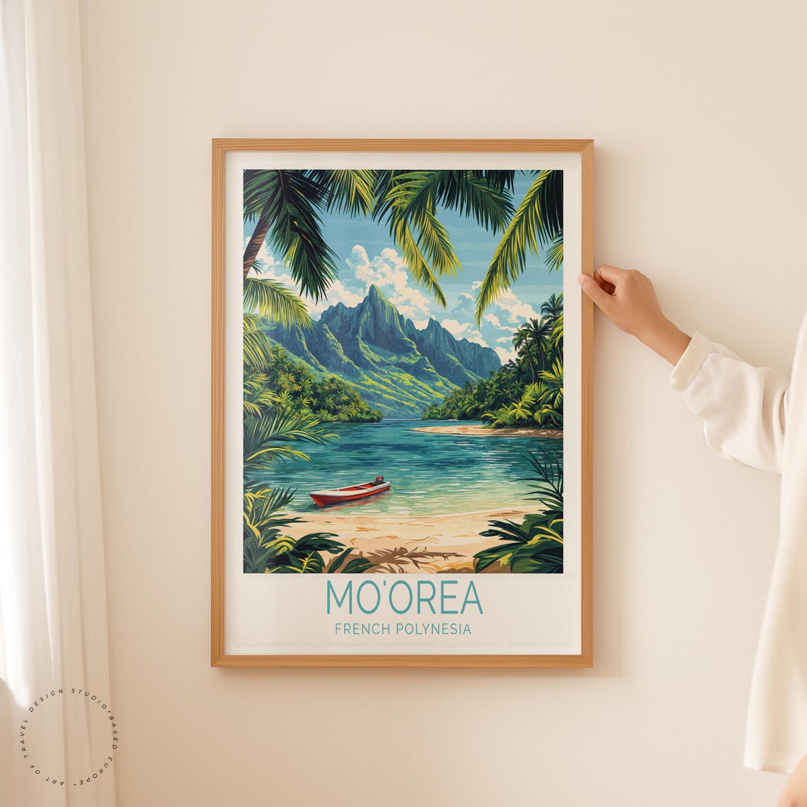 Moorea French Polynesia Tropical Island Lagoon Travel Poster - Image 5