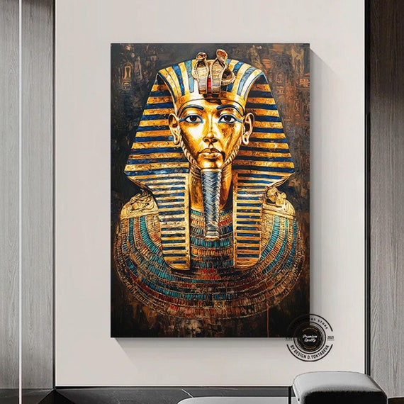 Tutankhamun Abstract Canvas Print Pharaoh Egyptian Decor Ancient Egypt Art Home Decoration