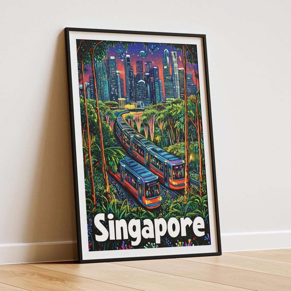 Singapore City Travel Poster, Asia Travel Gift - Image 4