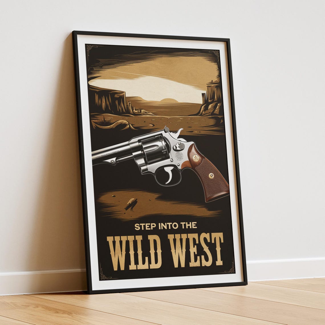Classic Cowboy Revolver, Western Decor Art Print - Image 3