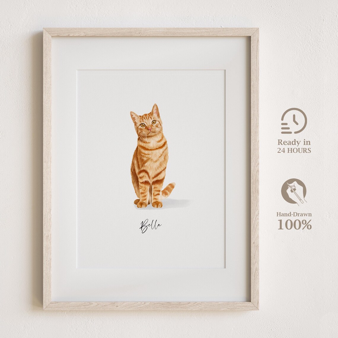 Custom Watercolor Pet Portrait From Photo Poster