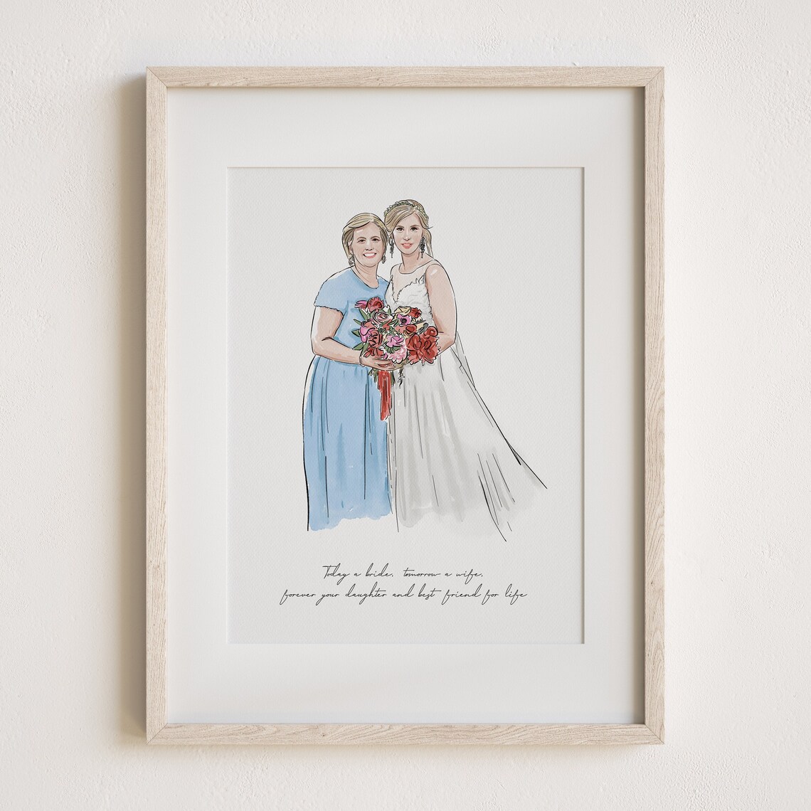 Personalised Mother of the Bride Portrait Gift