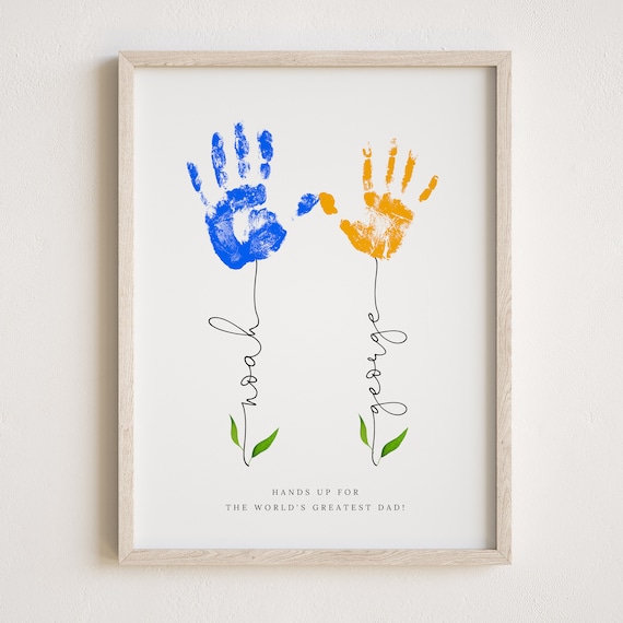 Personalized Handprint Daddy Gift, Father's Day Print