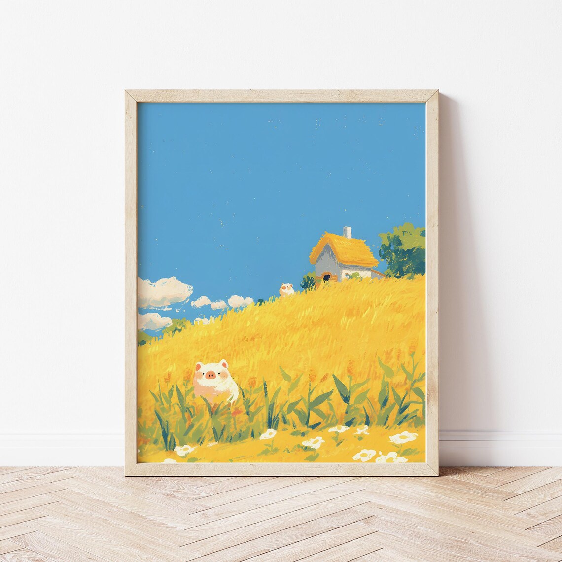 Piglet Friends Nursery Farm Poster Art Print - Image 2