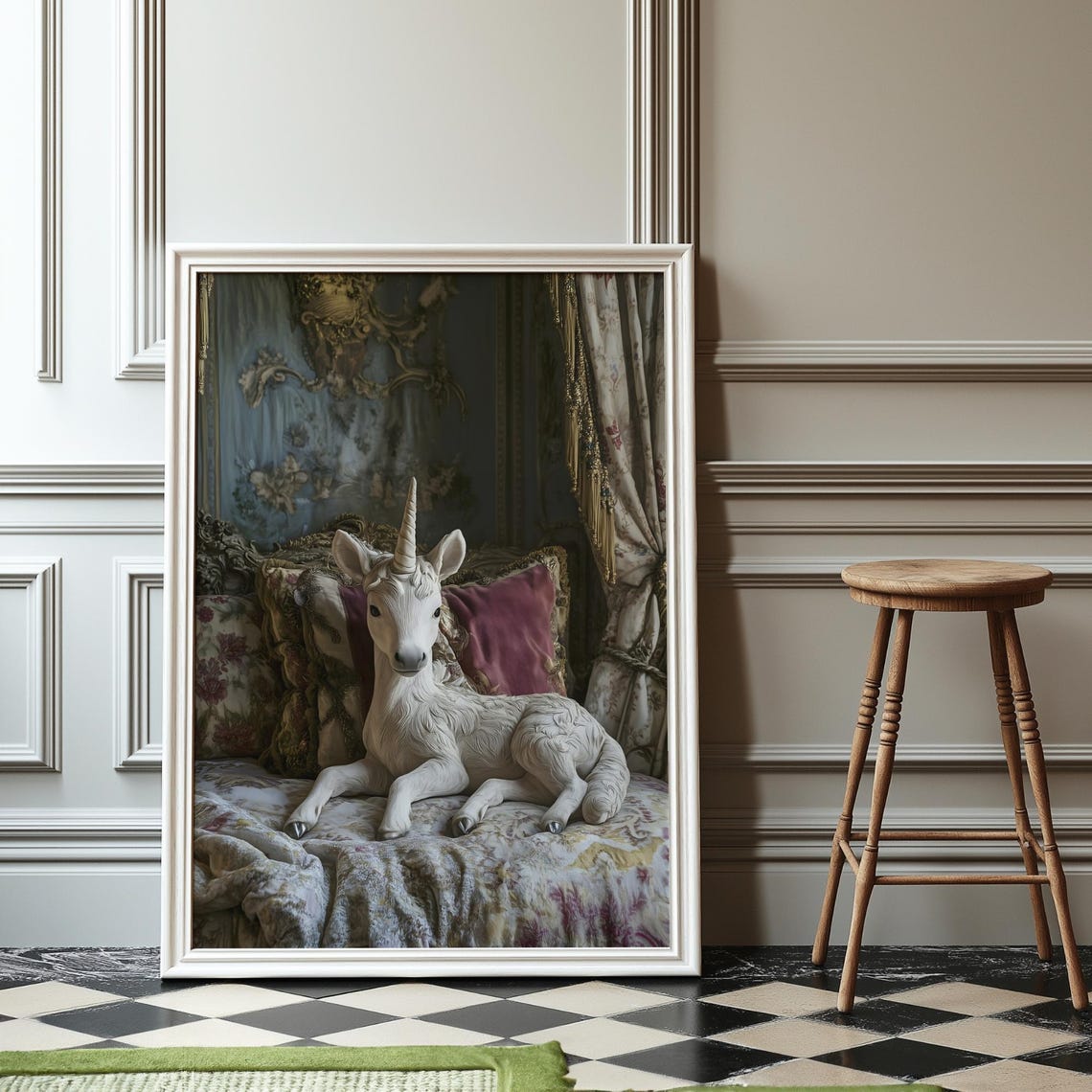 Royal Unicorn, Fantasy Nursery Wall Art Print