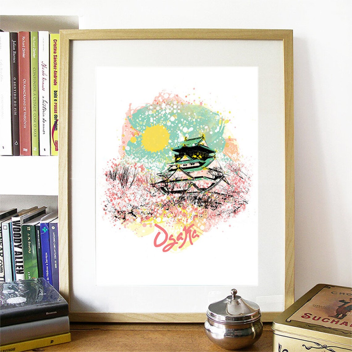 Osaka Skyline, Osaka Watercolor Art Print - Image 2