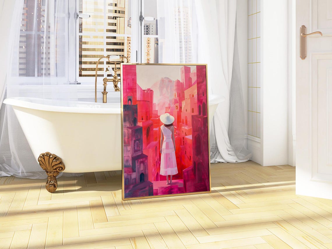 Woman Oil Painting Print Home Decor Impasto Contemporary Modern Art Poster Abstract Art Colourful Female Prints Bedroom Decor Woman Poster - Image 4