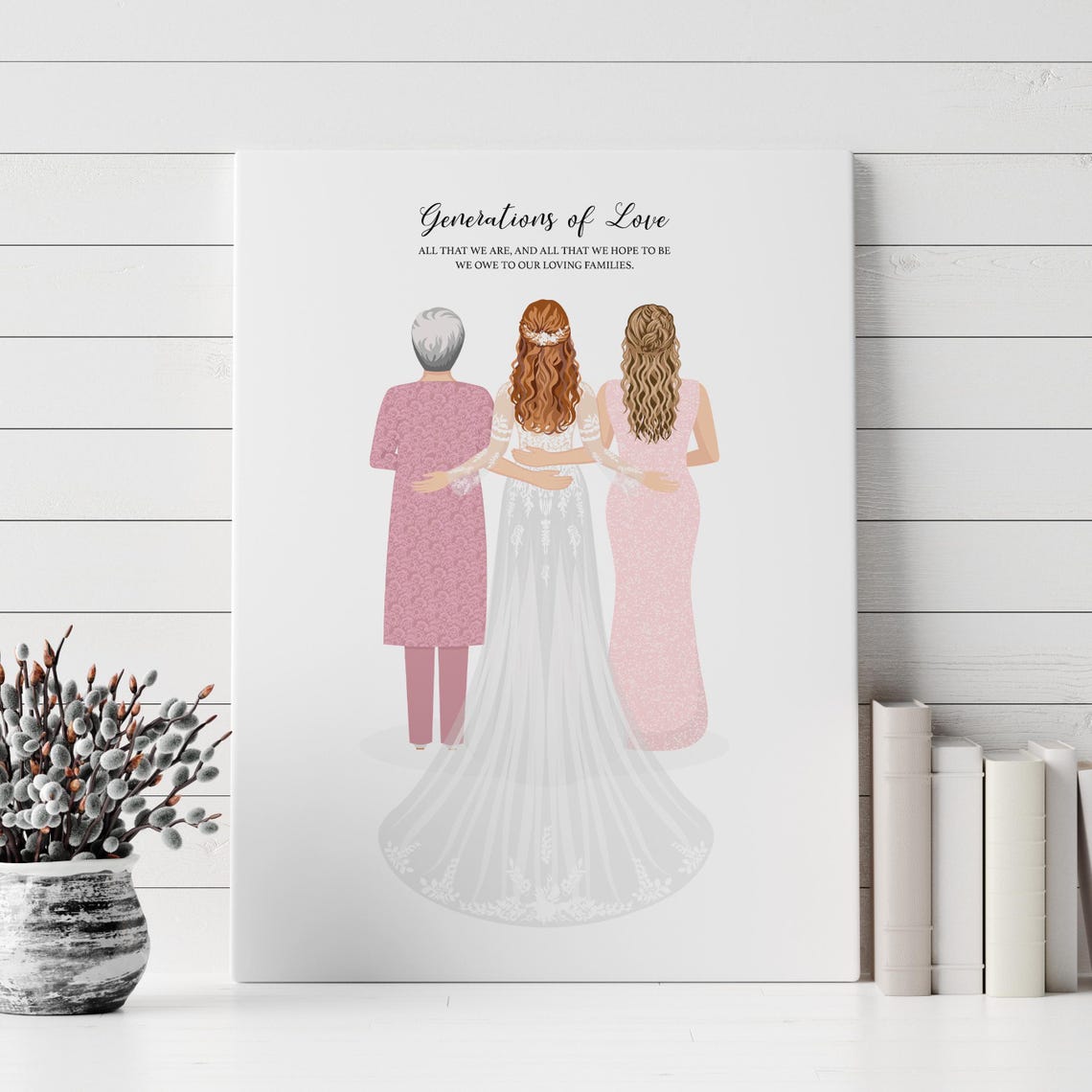 Generations of Love Grandmother Bride Mother Portrait Poster - Image 5