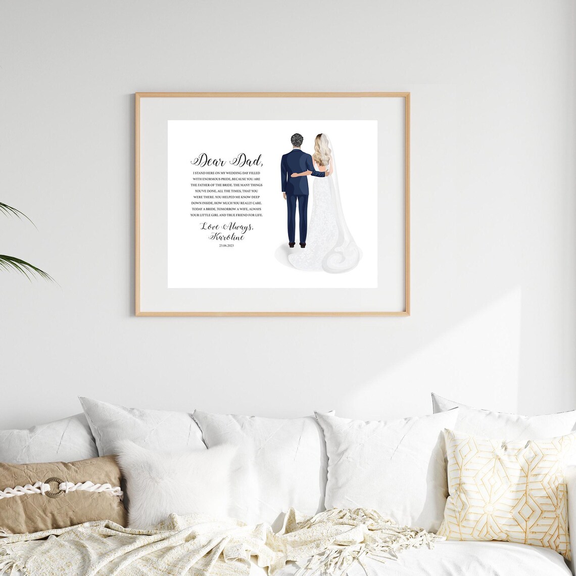 Dear Dad Father of the Bride Poem Wedding Illustration Poster - Image 6