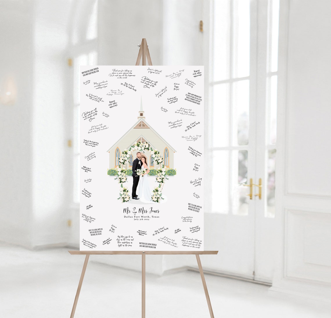 Wedding Venue Mansion Portrait Guest Book Alternative Poster - Image 4