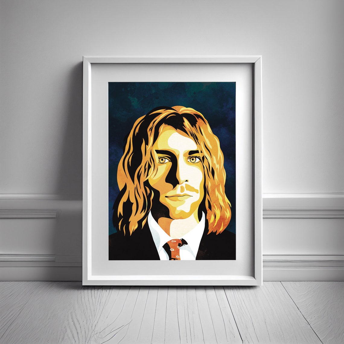 Kurt Cobain Golden Pop Art Portrait Nirvana Frontman Music Poster - Image 3
