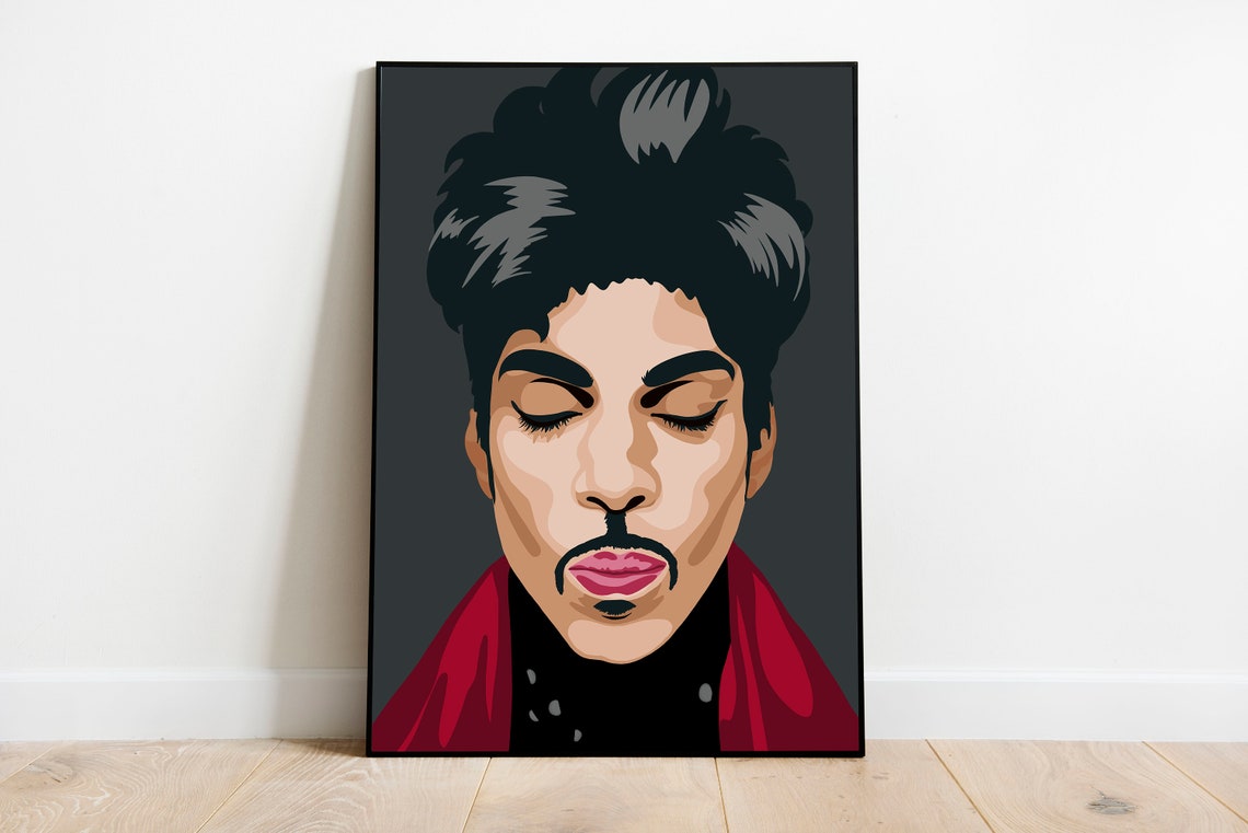 Prince Pop Art Portrait of the Purple Rain Music Legend Poster