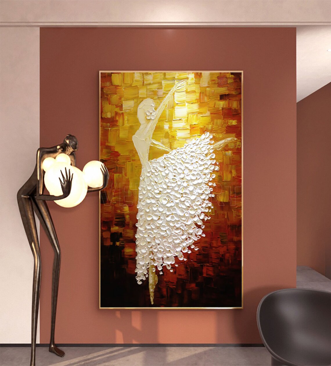 Ballerina Oil Painting, Modern Ballet Wall Art Print - Image 3