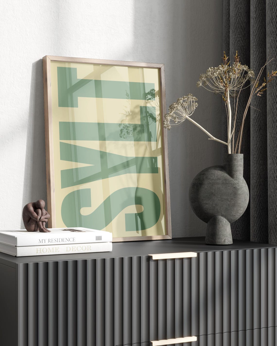 Sylt Island Typography Poster Sage Green Beige Bold Letter Art