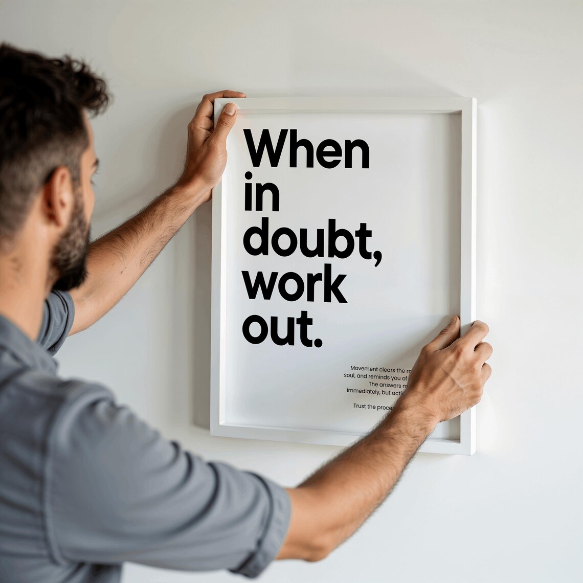 When In Doubt Work Out Art Print, Gym Motivation - Image 3