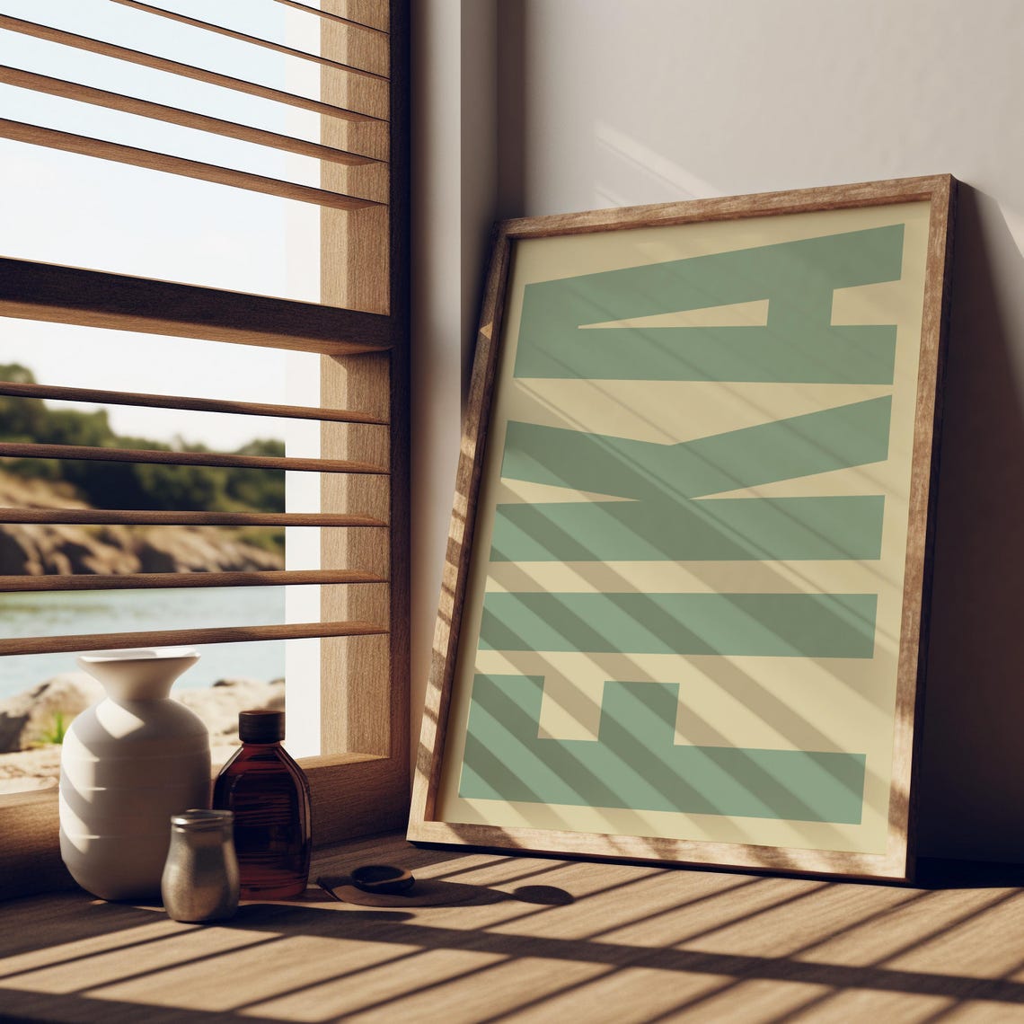 Fika Bold Sage Green Typography Swedish Coffee Break Cafe Poster - Image 2