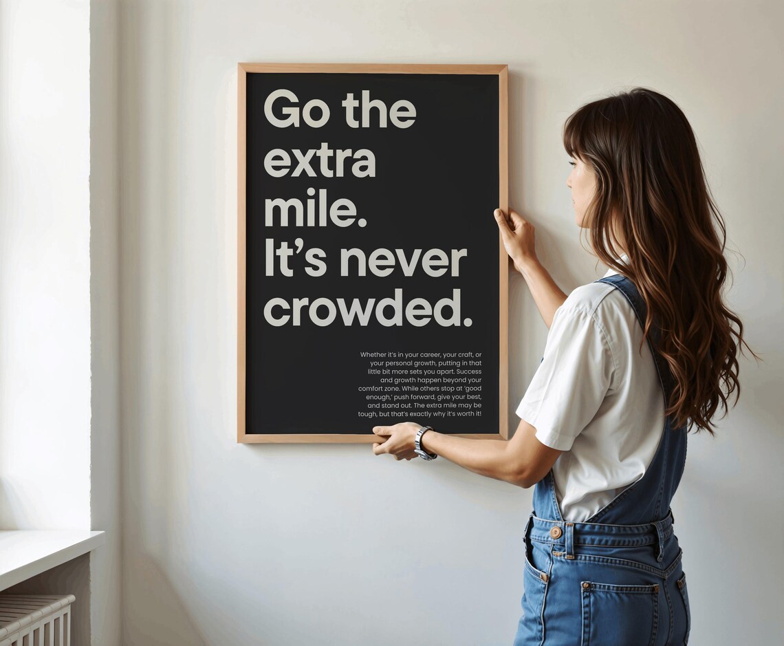 Go The Extra Mile Motivational Fitness Art Print - Image 4