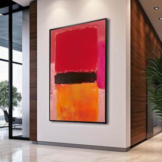 Mark Rothko Mix Framed Canvas Painting Art Abstract Wall Arthandmade Minimalist Decororiginal Designfree Shippinggift