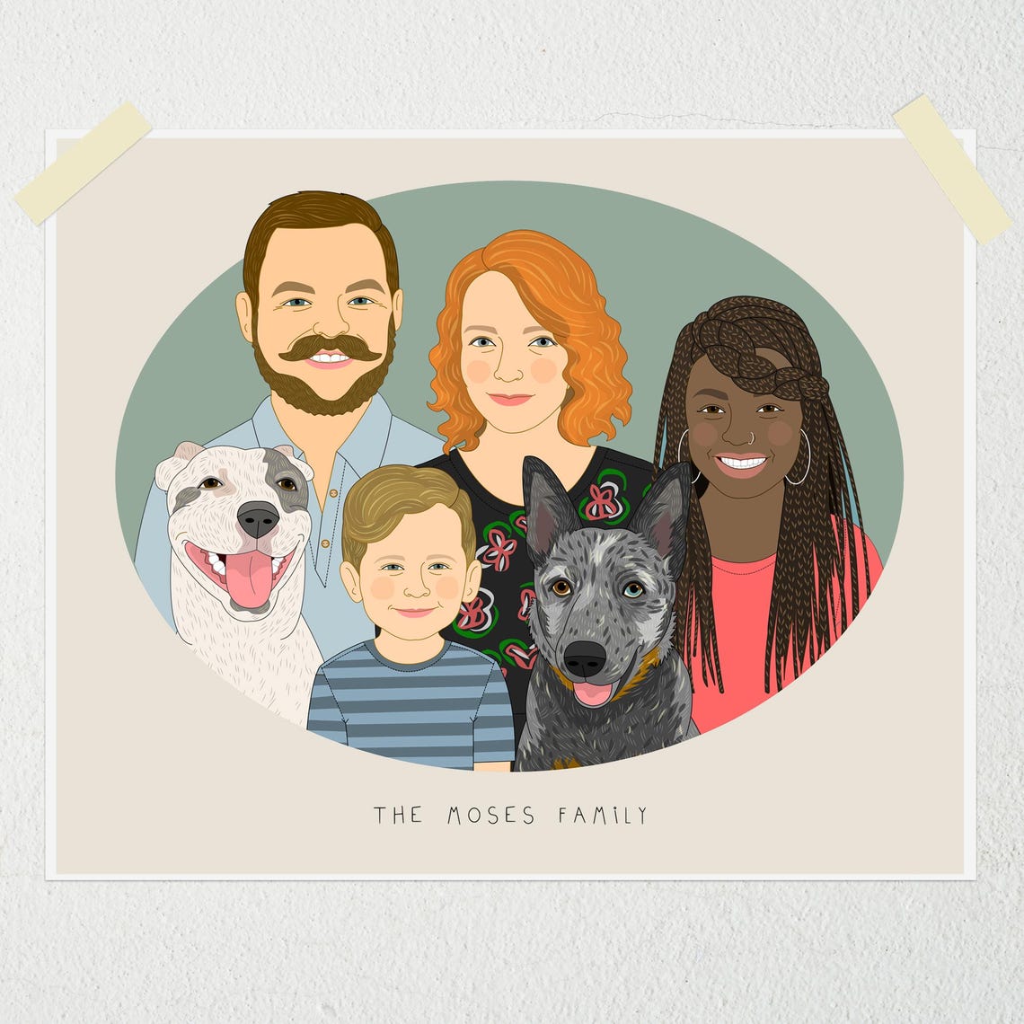 Gift Certificate for Quirky Custom Family Portrait 8x10 Art Print - Image 3