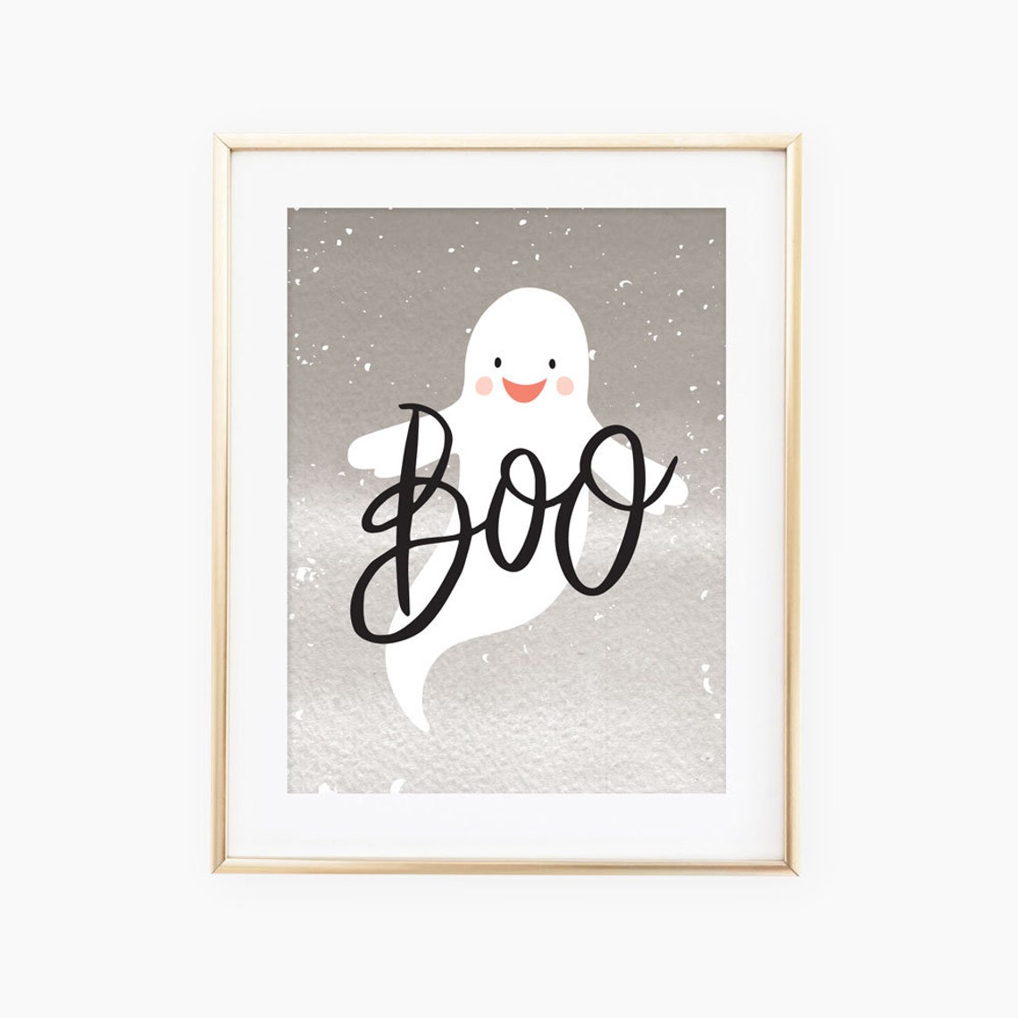 Halloween Boo Illustrated Art Print