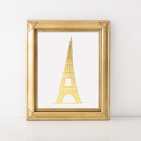 Eiffel Tower Gold Foil Art Print