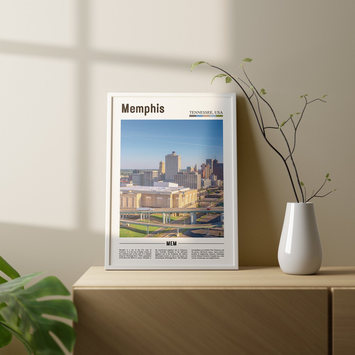 Memphis Print, Colorful City Travel Poster - Image 2