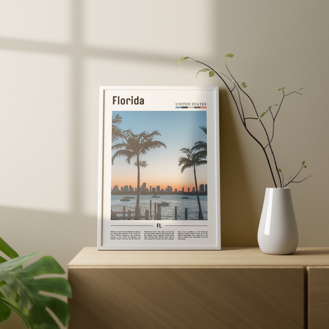 Florida Print Florida Poster Florida Wall Art Oil Painting Poster Colorful City Print City Artwork Travel Artwork Travel Wall Art - Image 2
