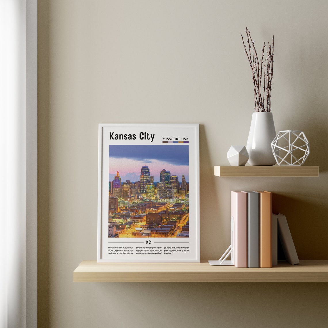 Kansas City Print Kansas City Poster Kansas City Wall Art Oil Painting Poster City Print City Artwork Travel Artwork Travel Wall Art - Image 3