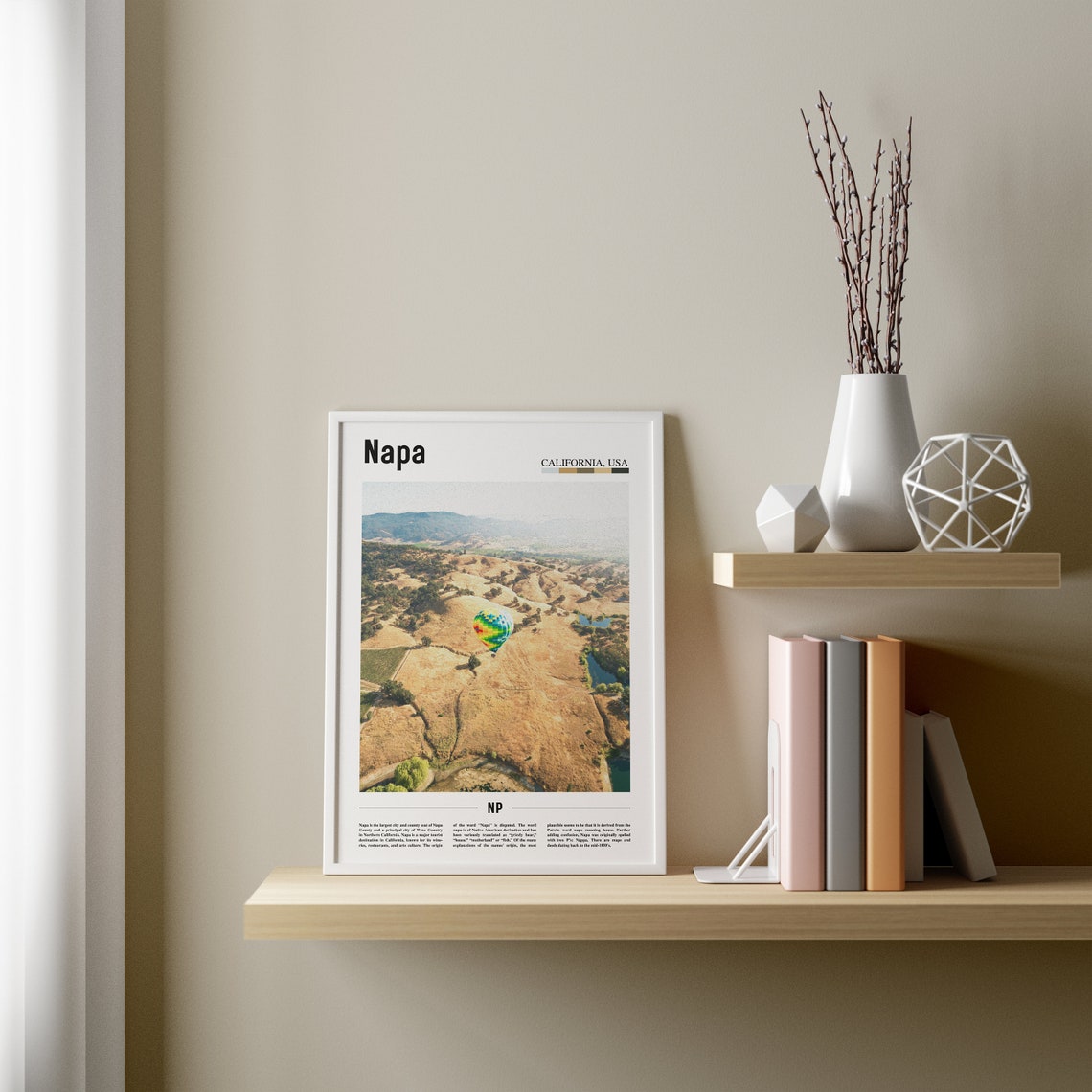 Napa Print Napa Poster Napa Wall Art Minimal Travel Print Minimal City Poster Travel Destination Colorful City Print Oil Painting Poster - Image 2