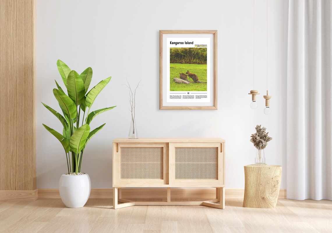Kangaroo Island Kangaroos Meadow Green Bush Wildlife Scene Poster - Image 5
