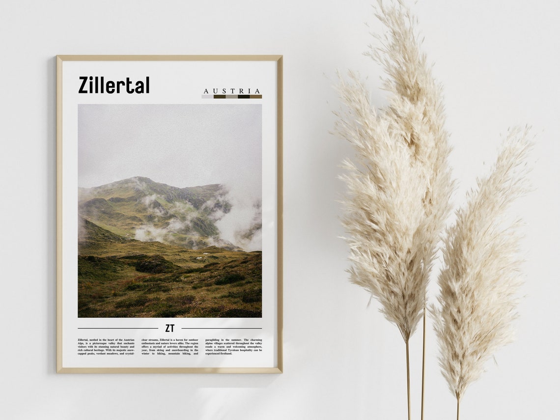 Zillertal Poster Zillertal Print Zillertal Wall Art Europe Photo Europe Poster Europe Print Travel Poster - Image 4