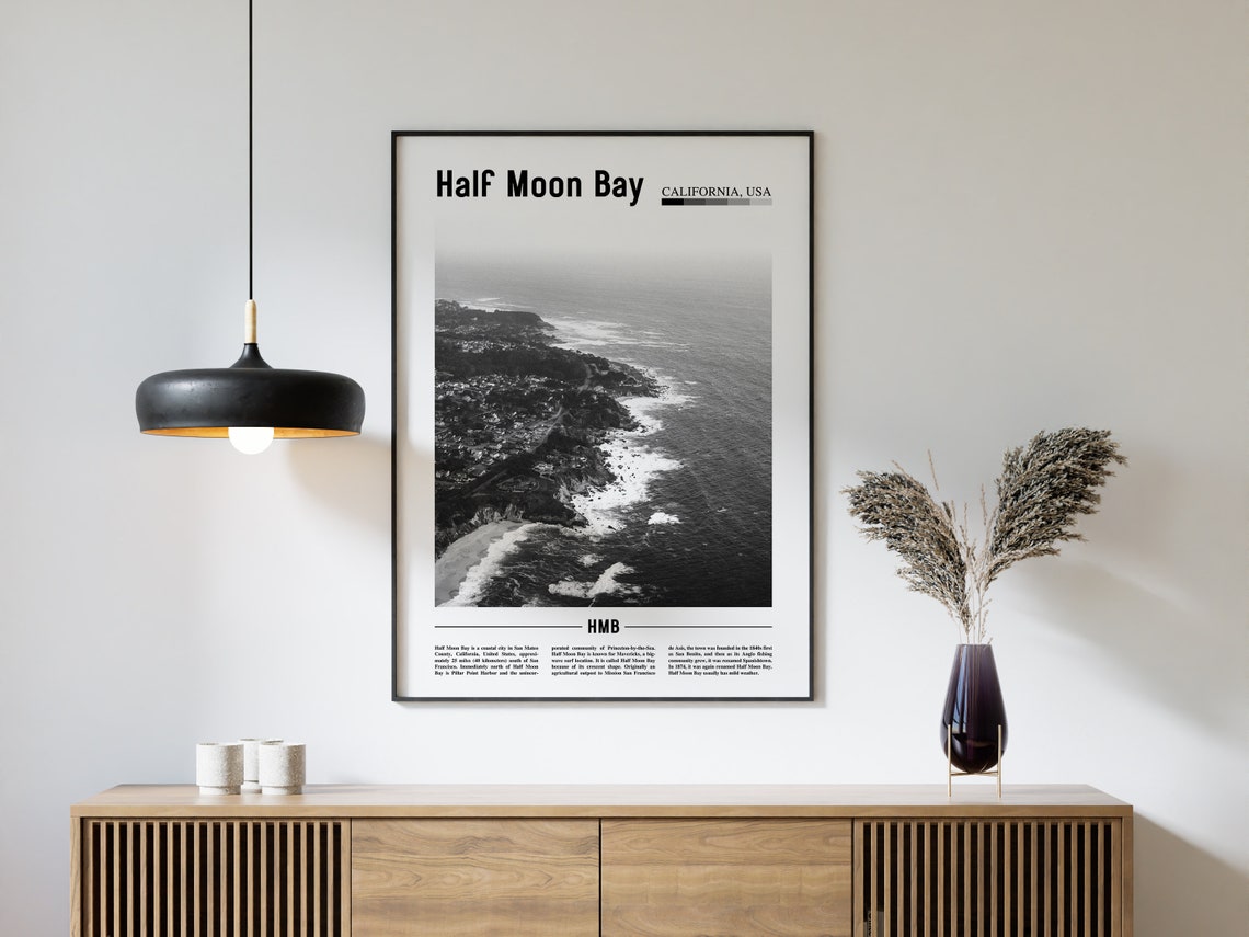 Half Moon Bay Minimal Travel Poster - Image 4