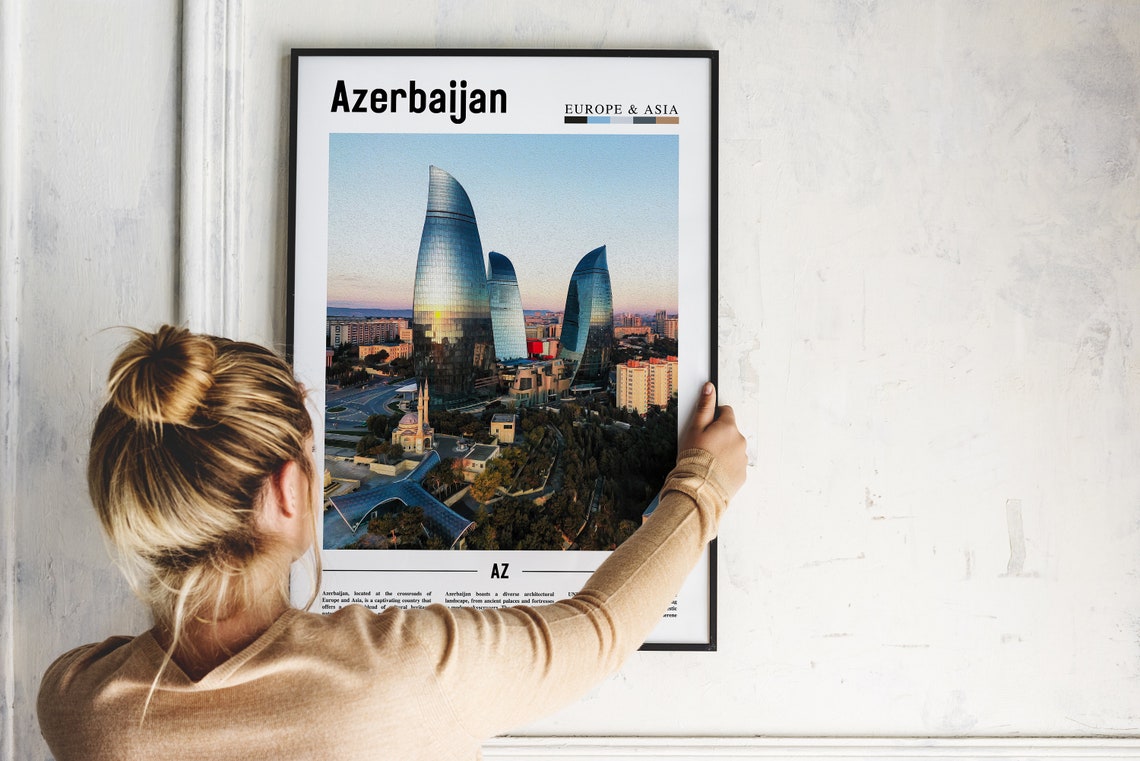 Azerbaijan Poster Azerbaijan Print Azerbaijan Wall Art Asia Print Asia Poster Asia Photo Minimal Travel Poster - Image 5