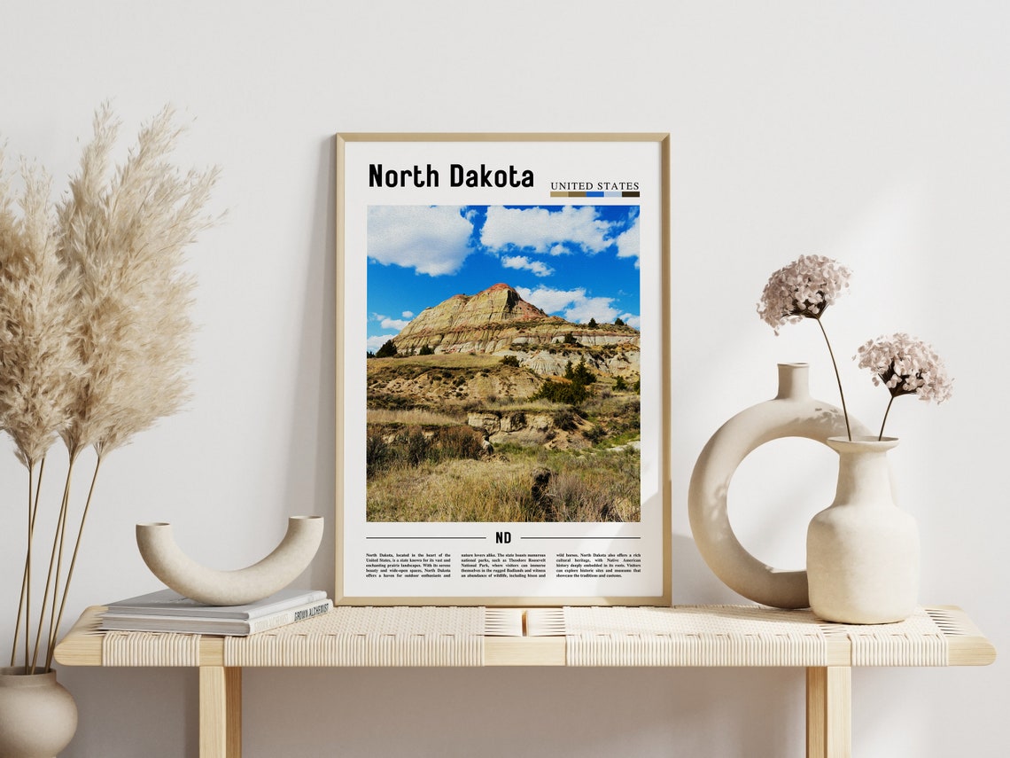 North Dakota Poster North Dakota Print North Dakota Wall Art United States Photo United States Poster United States Print - Image 6