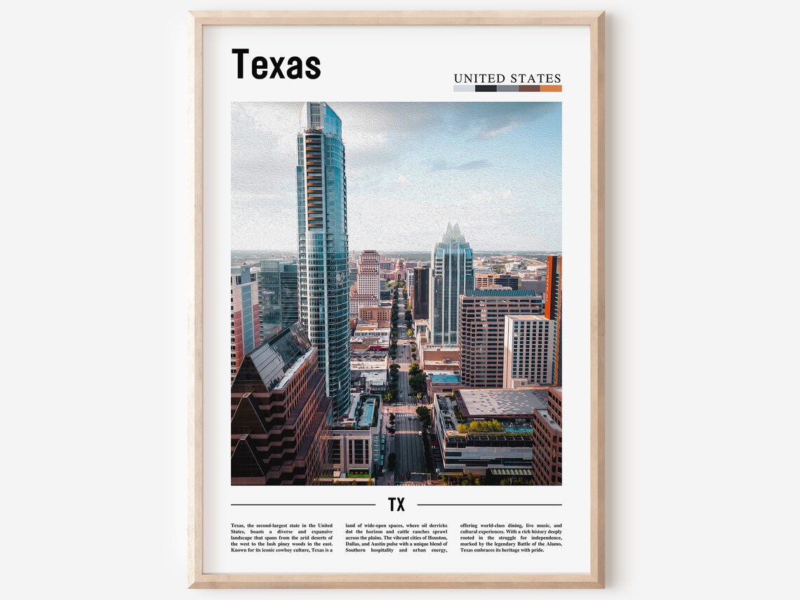 Texas Poster, United States Travel Poster