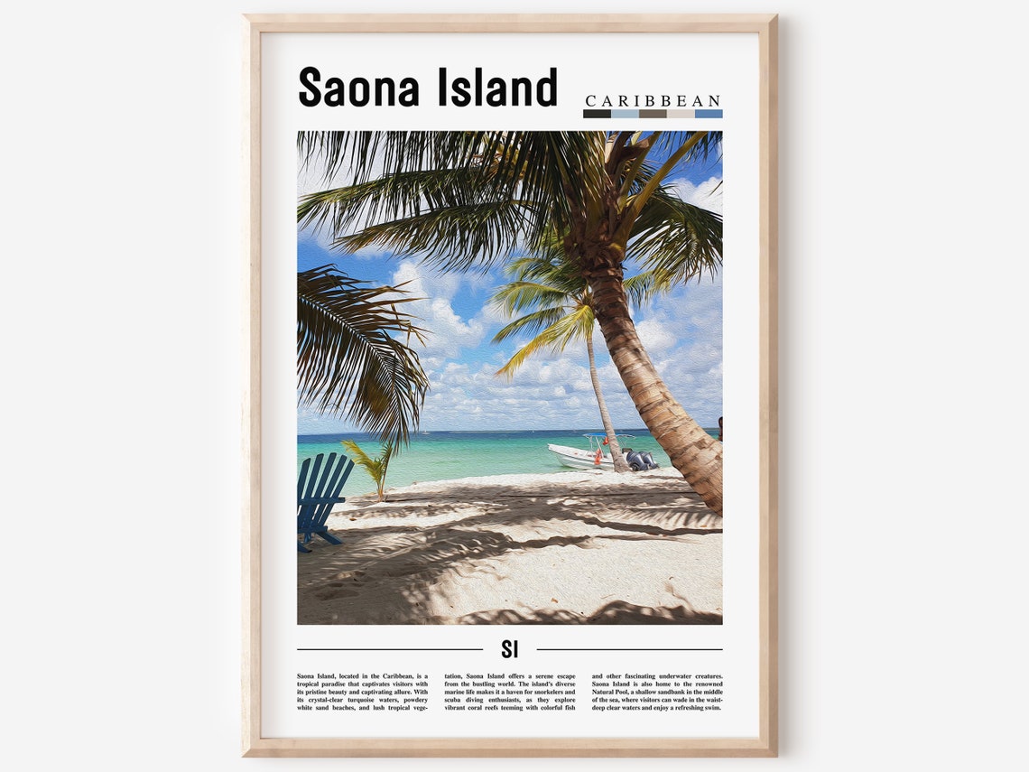 Saona Island Poster Saona Island Print Saona Island Wall Art Caribbean Photo Caribbean Poster Caribbean Print Travel Poster