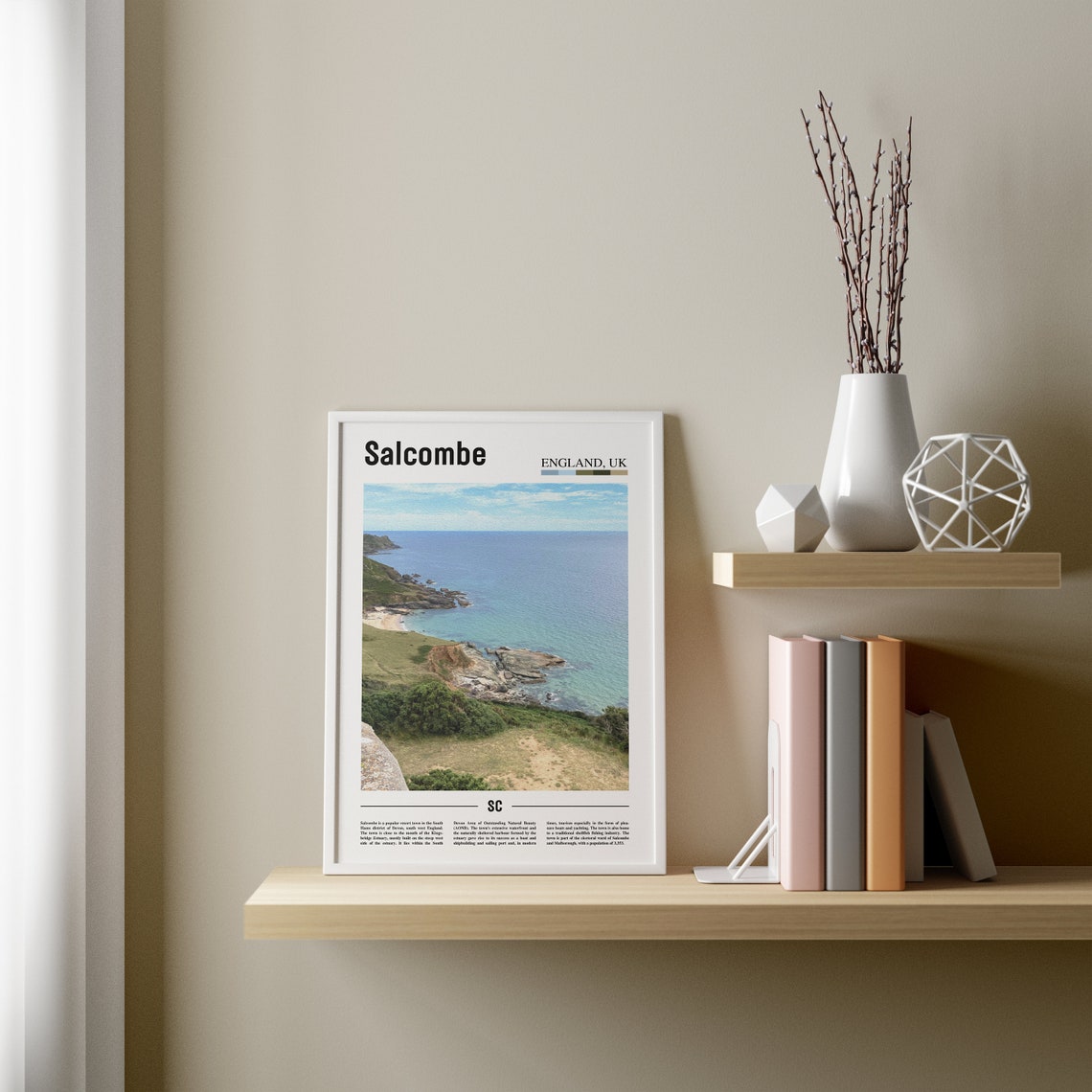 Salcombe Print Salcombe Poster Salcombe Wall Art Minimal Travel Print Minimal City Poster Travel Destination Print Oil Painting Poster - Image 2