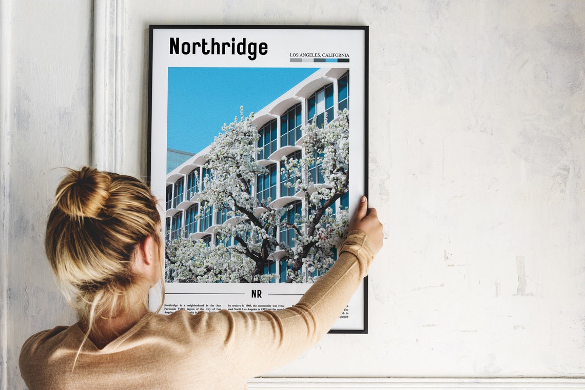 Northridge Print Northridge Poster Northridge Wall Art Minimal Travel Print Minimal City Poster Travel Destination Oil Painting Poster - Image 5